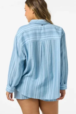 Leni Waves Stripe Relaxed Long Sleeve Top