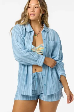 Leni Waves Stripe Relaxed Long Sleeve Top