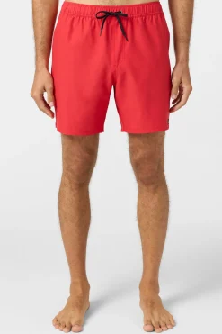 Lennox Hermosa Solid Elastic Waist 17" Swim Trunks Trunks - Chili Pepper | O'Neill