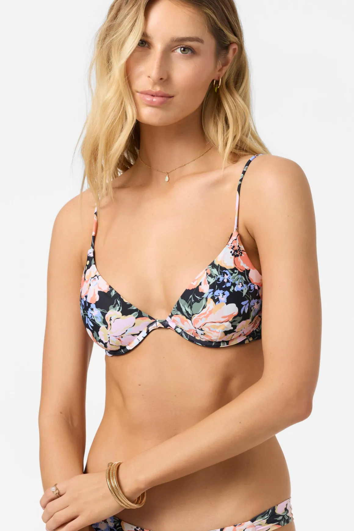 Liz Floral Honopu Bra Top - Black | O'Neill