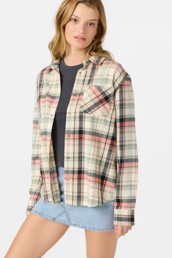 Logan Flannel Long Sleeve Top - Tapioca | O'Neill