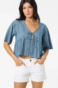 Loni Eyelet Top - Provincial Blue | O'Neill
