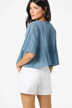 Loni Eyelet Top - Provincial Blue | O'Neill