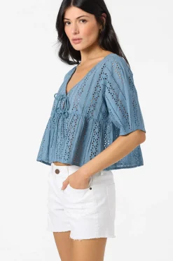 Loni Eyelet Top - Provincial Blue | O'Neill