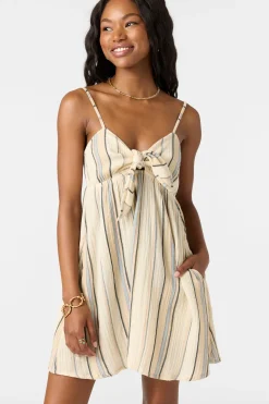 Natalya Stripe Short Dress - Tapioca | O'Neill