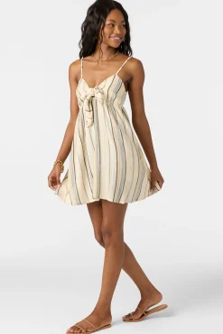 Natalya Stripe Short Dress - Tapioca | O'Neill