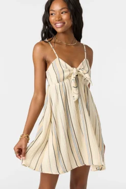 Natalya Stripe Short Dress - Tapioca | O'Neill