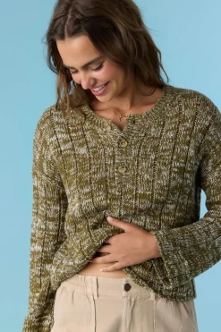 Oceanfront Long Sleeve Sweater - Military Olive | O'Neill