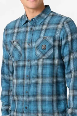 O'Riginals Clashed Flannel Standard Fit Long Sleeve Shirt - Aegean Blue | O'Neill