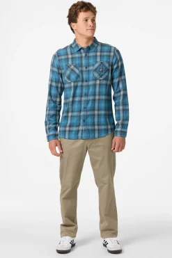 O'Riginals Clashed Flannel Standard Fit Long Sleeve Shirt - Aegean Blue | O'Neill