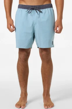 O'Riginals Solid Scallop Elastic Waist 16" Swim Trunks