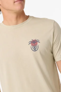 Palm Throne Classic Tee Standard Fit Tee - Lt Khaki | O'Neill