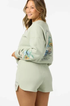 Petal Scallop Fleece Lounge Shorts - Desert Sage | O'Neill