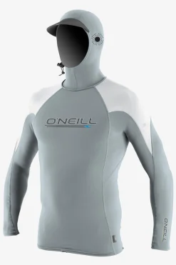 Premium O'zone Long Sleeve Rashguard W/hood - Coolgry/wht/wht | O'Neill