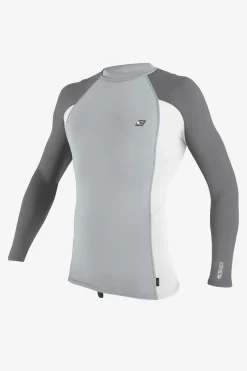 Premium Skins Long Sleeve Rashguard - Grey White | O'Neill