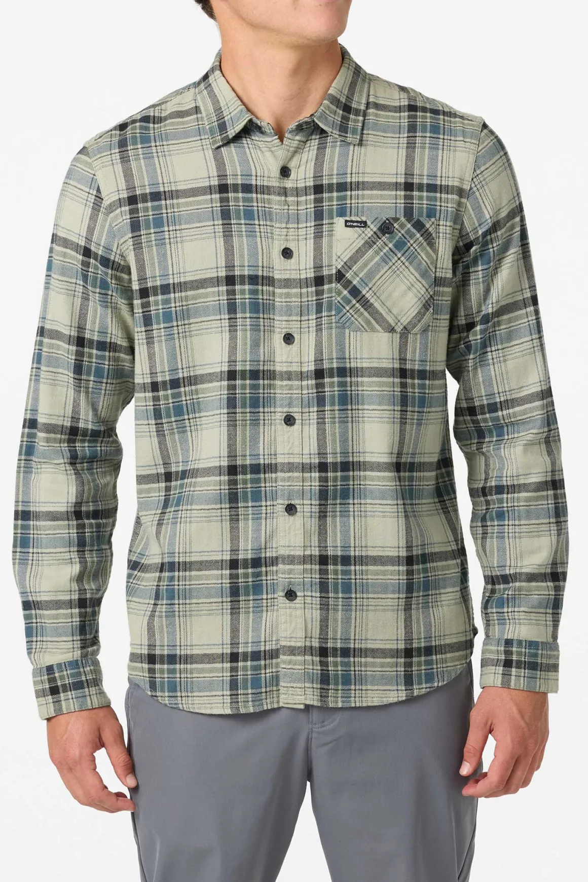 Redmond Plaid Flannel Standard Fit Long Sleeve Shirt - Sage | O'Neill