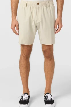 Reserve Light Check Scallop Elastic Waist 18" Hybrid Shorts - Lt Khaki | O'Neill