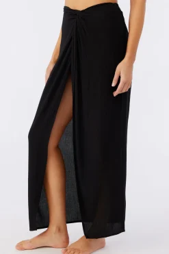 Saltwater Solids Hanalei Maxi Skirt Cover-Up - Black | O'Neill