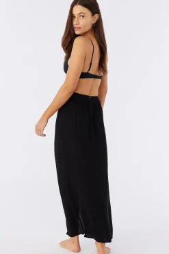 Saltwater Solids Hanalei Maxi Skirt Cover-Up - Black | O'Neill