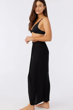 Saltwater Solids Hanalei Maxi Skirt Cover-Up - Black | O'Neill