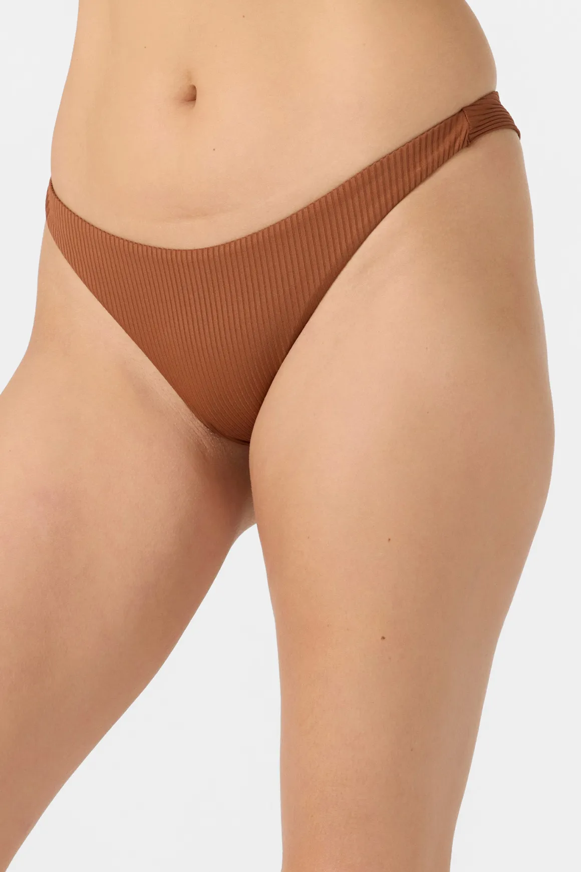 Saltwater Solids Rib Hermosa Skimpy Bottoms - Rustic Brown | O'Neill