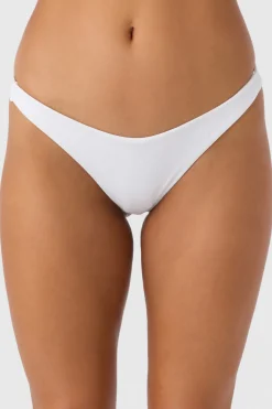 Saltwater Solids Rib Hermosa Skimpy Bottoms - White | O'Neill