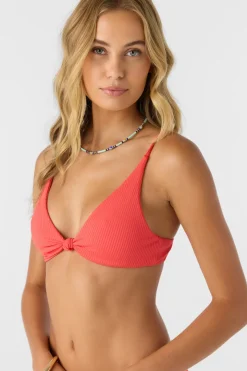 Saltwater Solids Rib Pismo Bralette Top - Cayenne | O'Neill