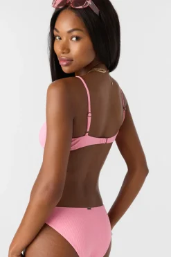 Saltwater Solids Rib Pismo Bralette Top - Sachet Pink | O'Neill