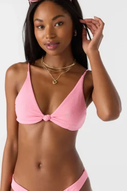 Saltwater Solids Rib Pismo Bralette Top - Sachet Pink | O'Neill