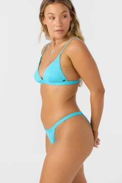 Saltwater Solids Rib Queens Cheeky Bottoms - Aquamarine | O'Neill