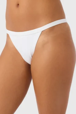 Saltwater Solids Rib Queens Cheeky Bottoms - White | O'Neill