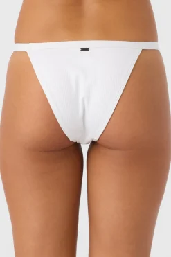 Saltwater Solids Rib Queens Cheeky Bottoms - White | O'Neill