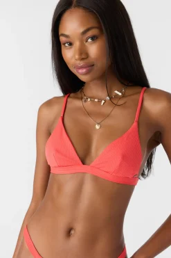 Saltwater Solids Rib Seaside Triangle Top - Cayenne | O'Neill