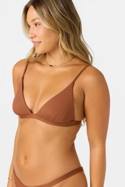 Saltwater Solids Rib Seaside Triangle Top - Rustic Brown | O'Neill