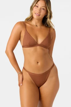 Saltwater Solids Rib Seaside Triangle Top - Rustic Brown | O'Neill