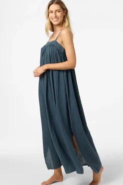 Saltwater Solids Sai Maxi Cover-Up Dress - Slate | O'Neill