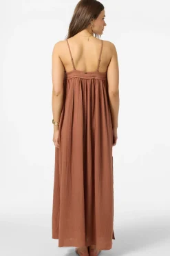 Saltwater Solids Sai Maxi Cover-Up Dress - Carob Brown | O'Neill