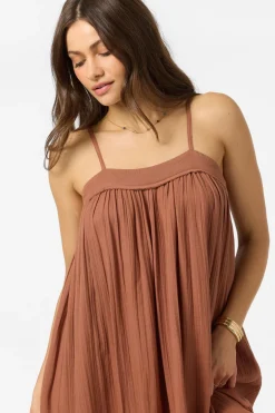 Saltwater Solids Sai Maxi Cover-Up Dress - Carob Brown | O'Neill