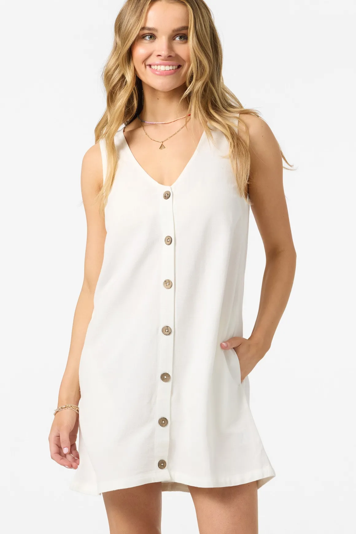 Sanders Mini Dress Short Dress - White | O'Neill