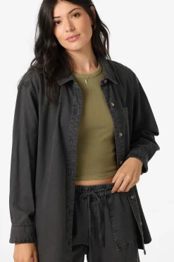 Sevie Shacket Jacket - Washed Black | O'Neill