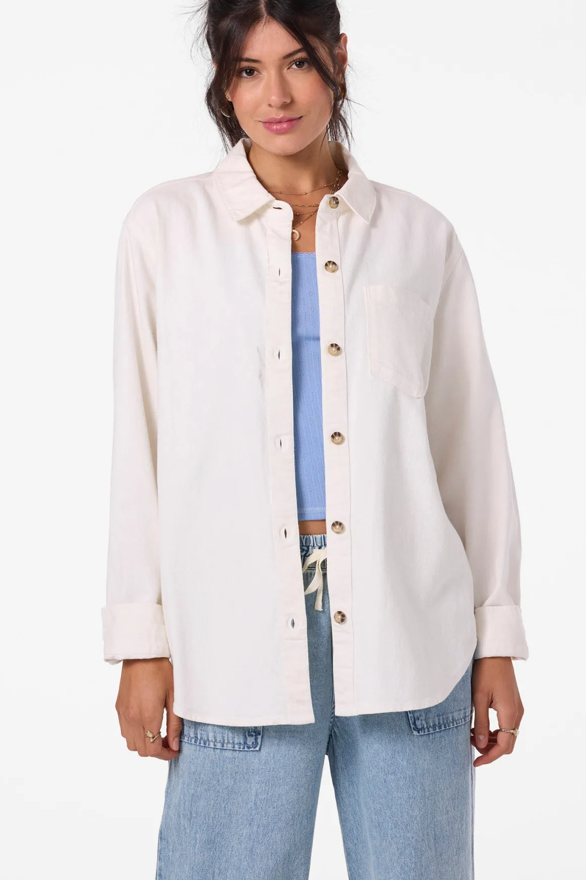 Sevie Shacket Jacket - Winter White | O'Neill