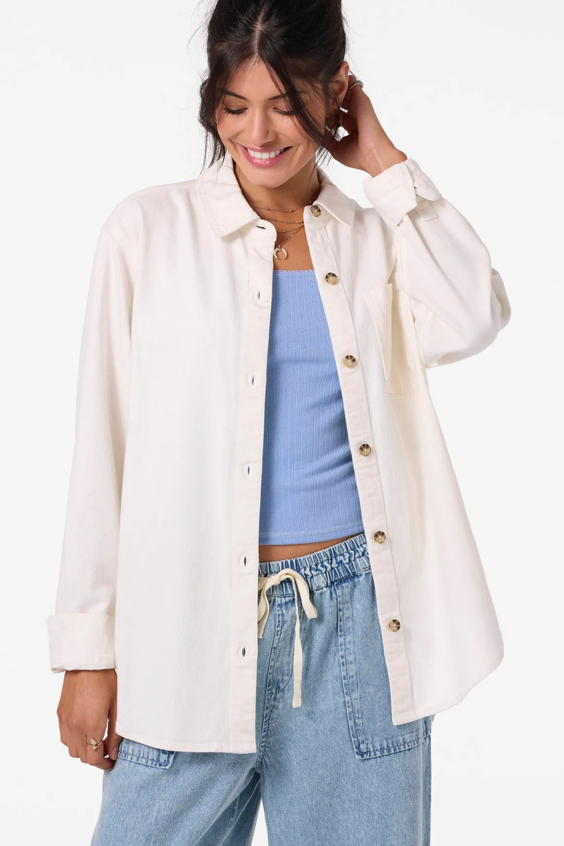 Sevie Shacket Jacket - Winter White | O'Neill