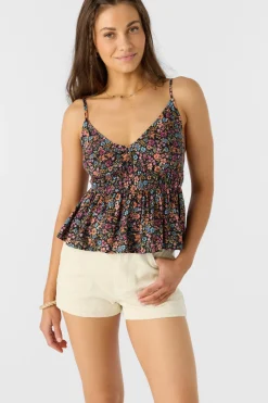 Shalah Ditsy Sleeveless Top - Black | O'Neill