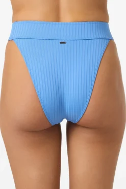 Shorebreak Rib Santa Barbara High Rise Cheeky Bottoms - Azurine | O'Neill