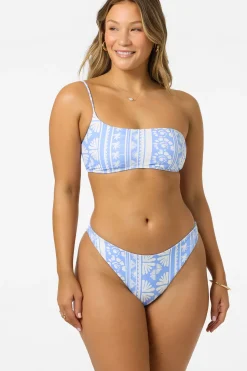 Surf Abstract Seal Beach One Shoulder Bandeau Top