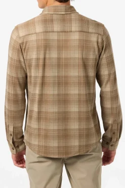 Sutton Knit Plaid Standard Fit Long Sleeve Shirt - Dark Khaki | O'Neill