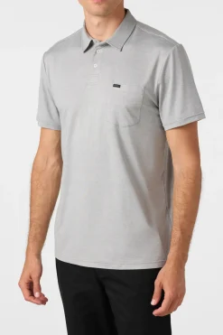 TRVLR Upf Polo Standard Fit Polo - Heather Grey | O'Neill