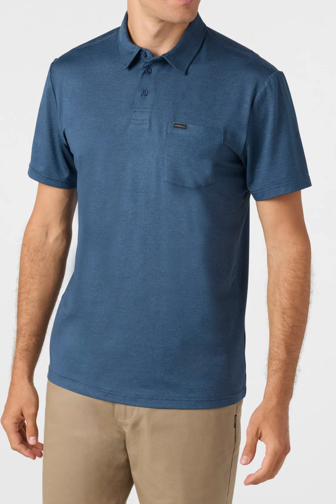 TRVLR Upf Polo Standard Fit Polo - Navy Heather | O'Neill