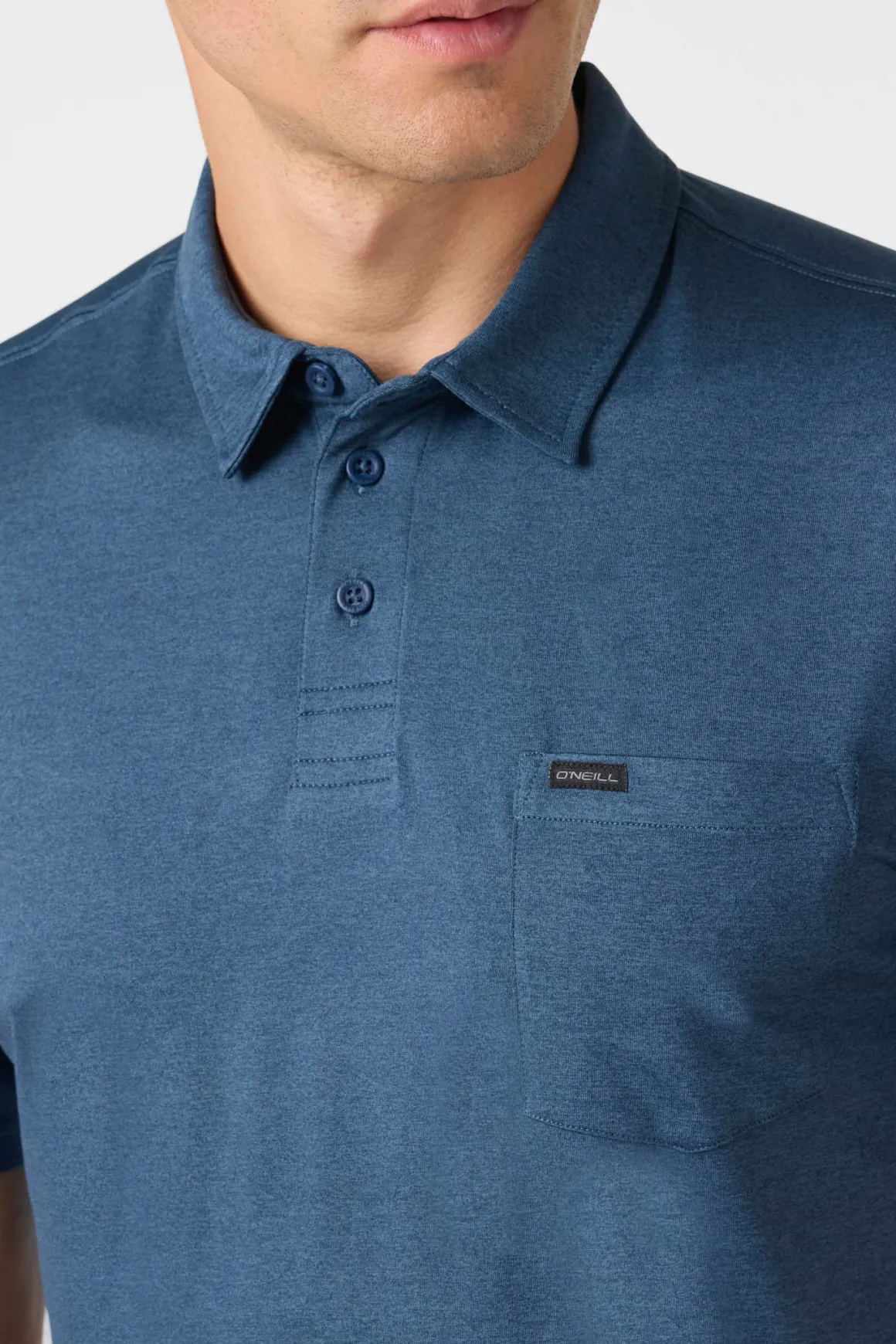 TRVLR Upf Polo Standard Fit Polo - Navy Heather | O'Neill