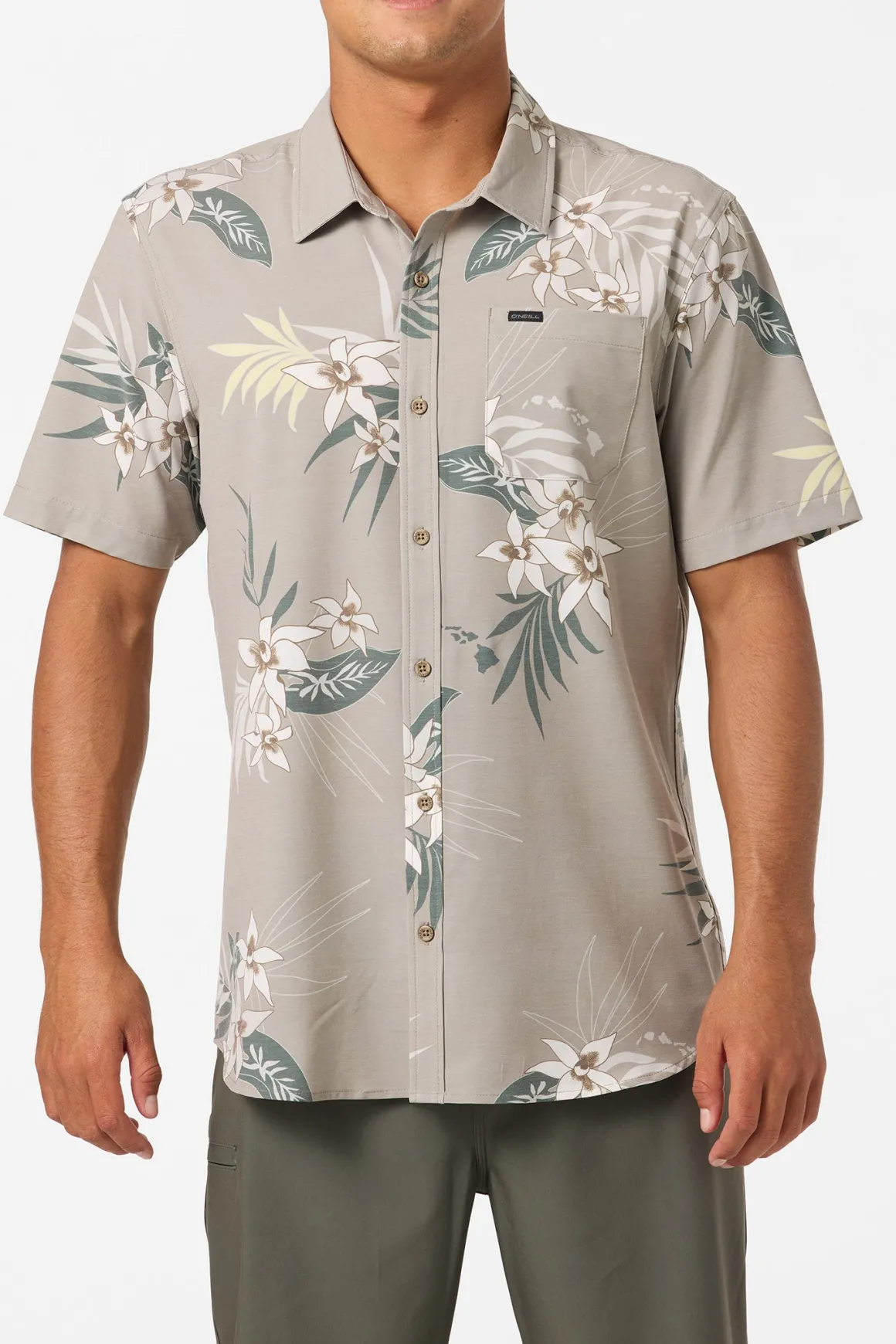 TRVLR Upf Traverse Hawaii Shirt - Khaki | O'Neill